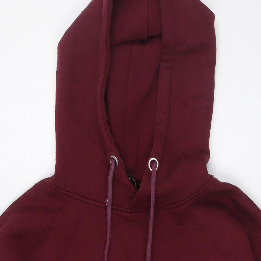 Brave Soul Womens Red Cotton Pullover Hoodie Size 8