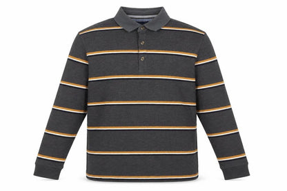 Lincoln Mens Grey Striped Cotton Button-Up Size XL Collared - Yellow, Navy
