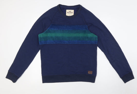 Mens UK Size S Hollister Blue Pullover Sweatshirt
