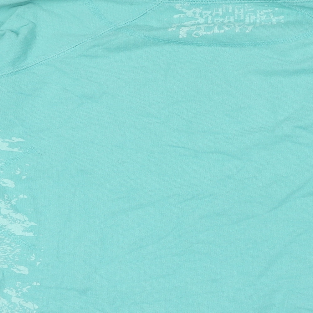 Divided by H&M Womens Green Paisley Cotton Basic Button-Up Size 10 Round Neck - Raw Collar