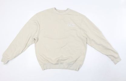 Mens UK Size S River Island Beige Pullover Sweatshirt