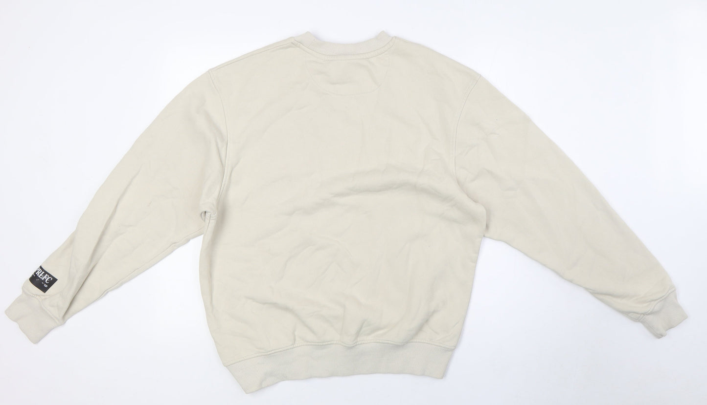 Mens UK Size S River Island Beige Pullover Sweatshirt