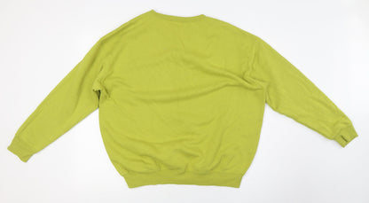 New Look Womens Green Cotton Pullover Sweatshirt Size M