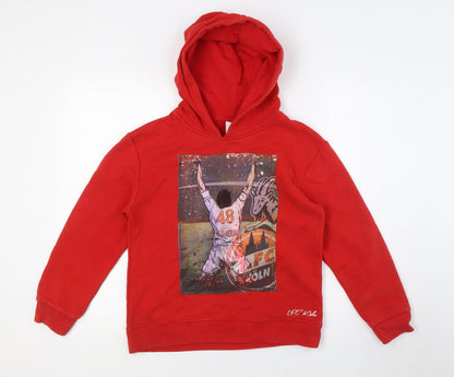 Spurbar Anders Boys Red Cotton Pullover Hoodie Size 12 Years - Football