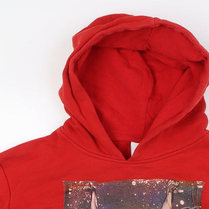 Spurbar Anders Boys Red Cotton Pullover Hoodie Size 12 Years - Football
