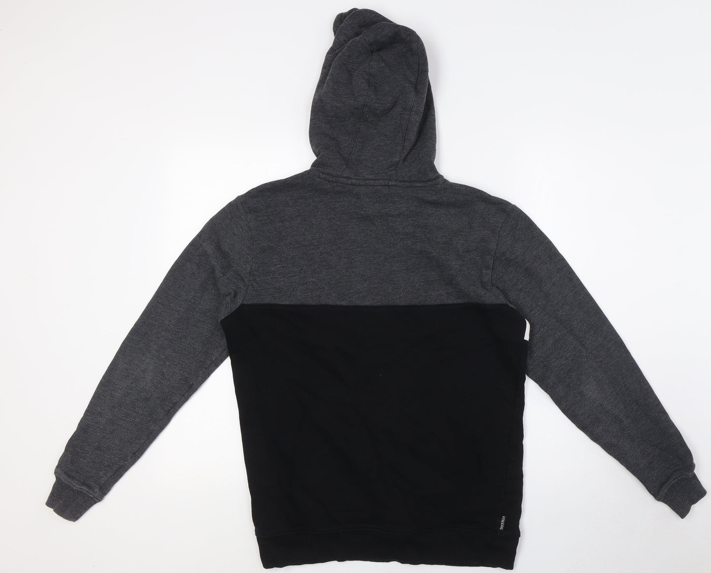 GK Mens Black Cotton Pullover Hoodie Size S - White Strip