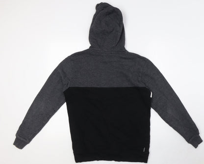 GK Mens Black Cotton Pullover Hoodie Size S - White Strip
