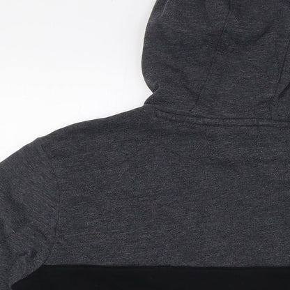 GK Mens Black Cotton Pullover Hoodie Size S - White Strip