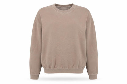 Front view of As You women’s beige polyester pullover sweatshirt, size S