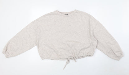 Marks & Spencer Womens Beige Cotton Pullover Sweatshirt Size 8 - Pull Waist