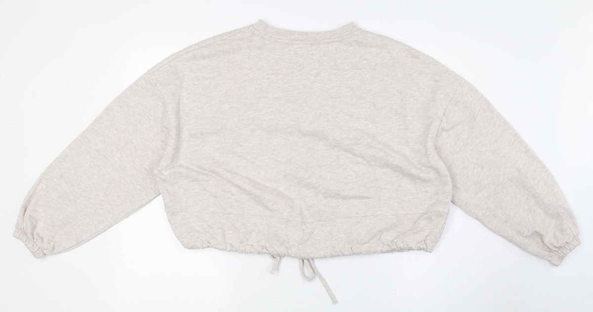 Marks & Spencer Womens Beige Cotton Pullover Sweatshirt Size 8 - Pull Waist