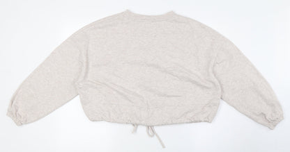 Marks & Spencer Womens Beige Cotton Pullover Sweatshirt Size 8 - Pull Waist