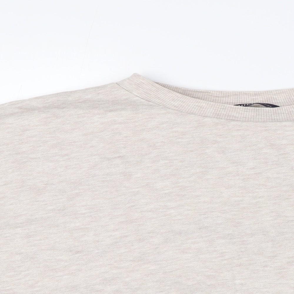 Marks & Spencer Womens Beige Cotton Pullover Sweatshirt Size 8 - Pull Waist
