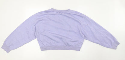 Zara Womens Purple Cotton Pullover Sweatshirt Size L