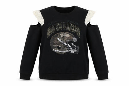 Topshop Womens Black Cotton Pullover Sweatshirt Size 8 - Cold Shoulder