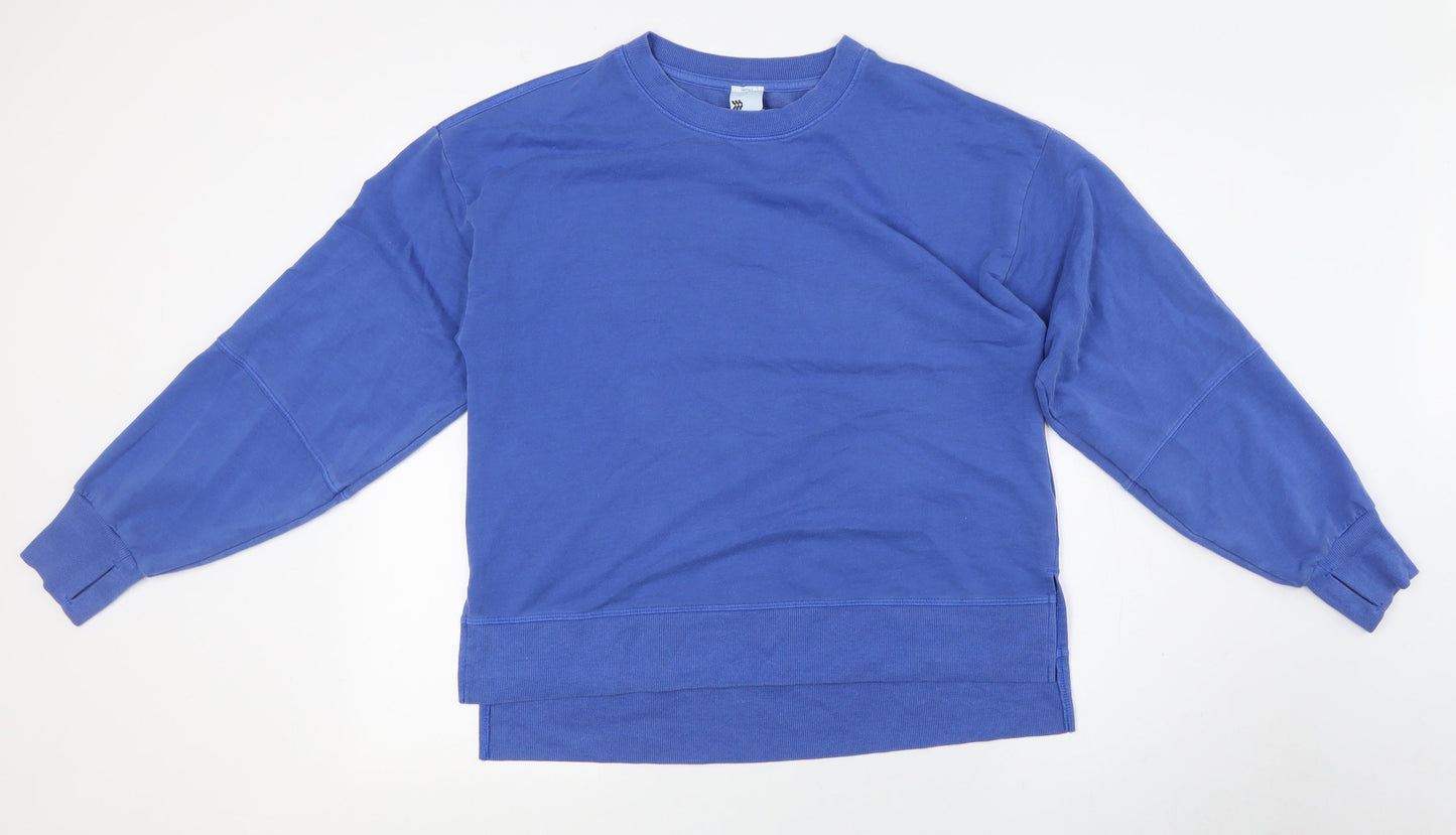 all in motion Womens Blue Cotton Pullover Sweatshirt Size S - Thumb Sleeves