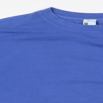 all in motion Womens Blue Cotton Pullover Sweatshirt Size S - Thumb Sleeves