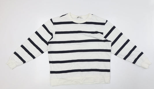 Womens UK Size M Marks and Spencer White Pullover Sweatshirt