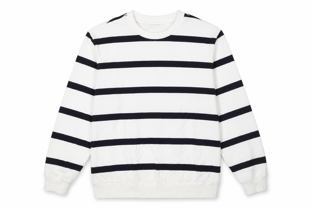 Marks & Spencer Womens White Striped Cotton Pullover Sweatshirt Size M