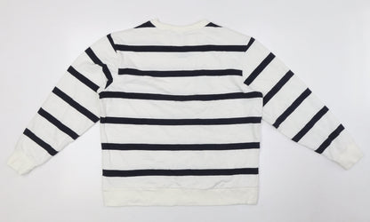 Womens UK Size M Marks and Spencer White Pullover Sweatshirt