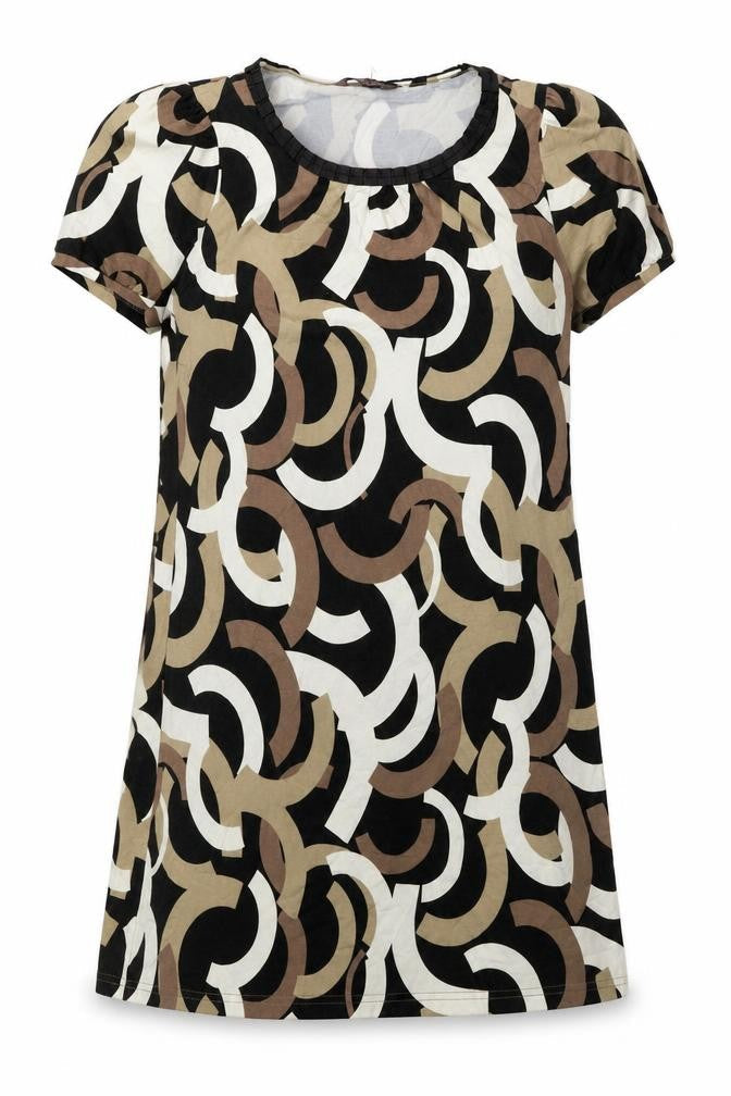 Marks & Spencer Womens Brown Viscose A-Line Size 12 Boat Neck - Collared