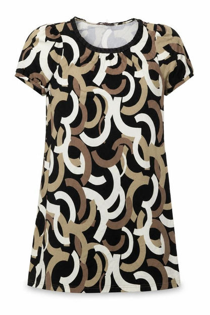 Marks & Spencer Womens Brown Viscose A-Line Size 12 Boat Neck - Collared