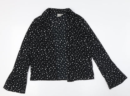 Womens UK Size 10 ASOS Black Basic Button-Up