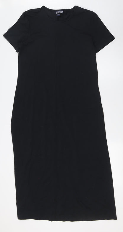 Lands' End Womens Black Nylon A-Line Size 6 Round Neck - Size 6-8