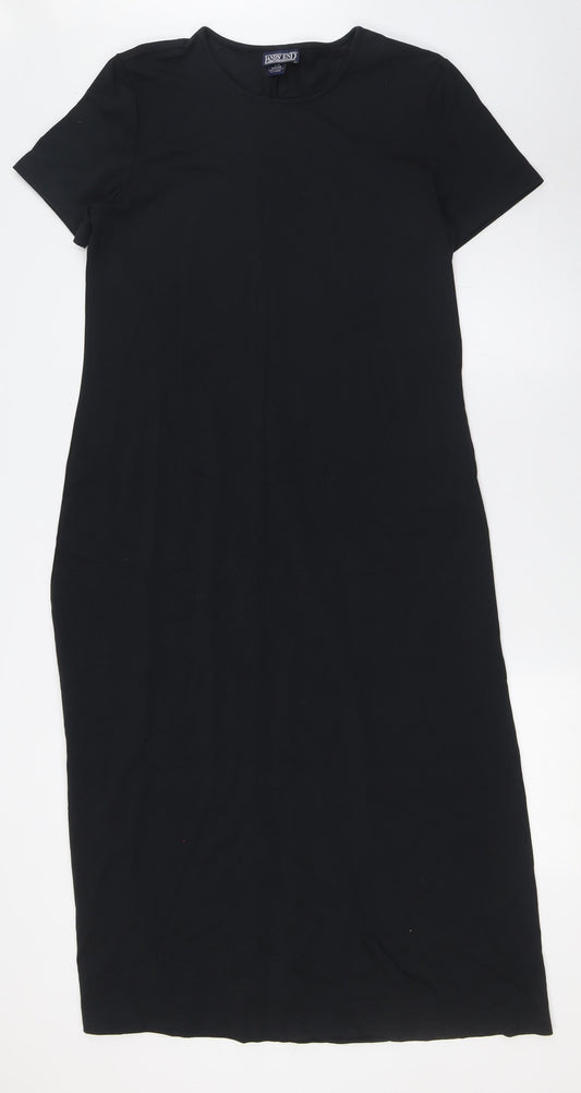 Lands' End Womens Black Nylon A-Line Size 6 Round Neck - Size 6-8