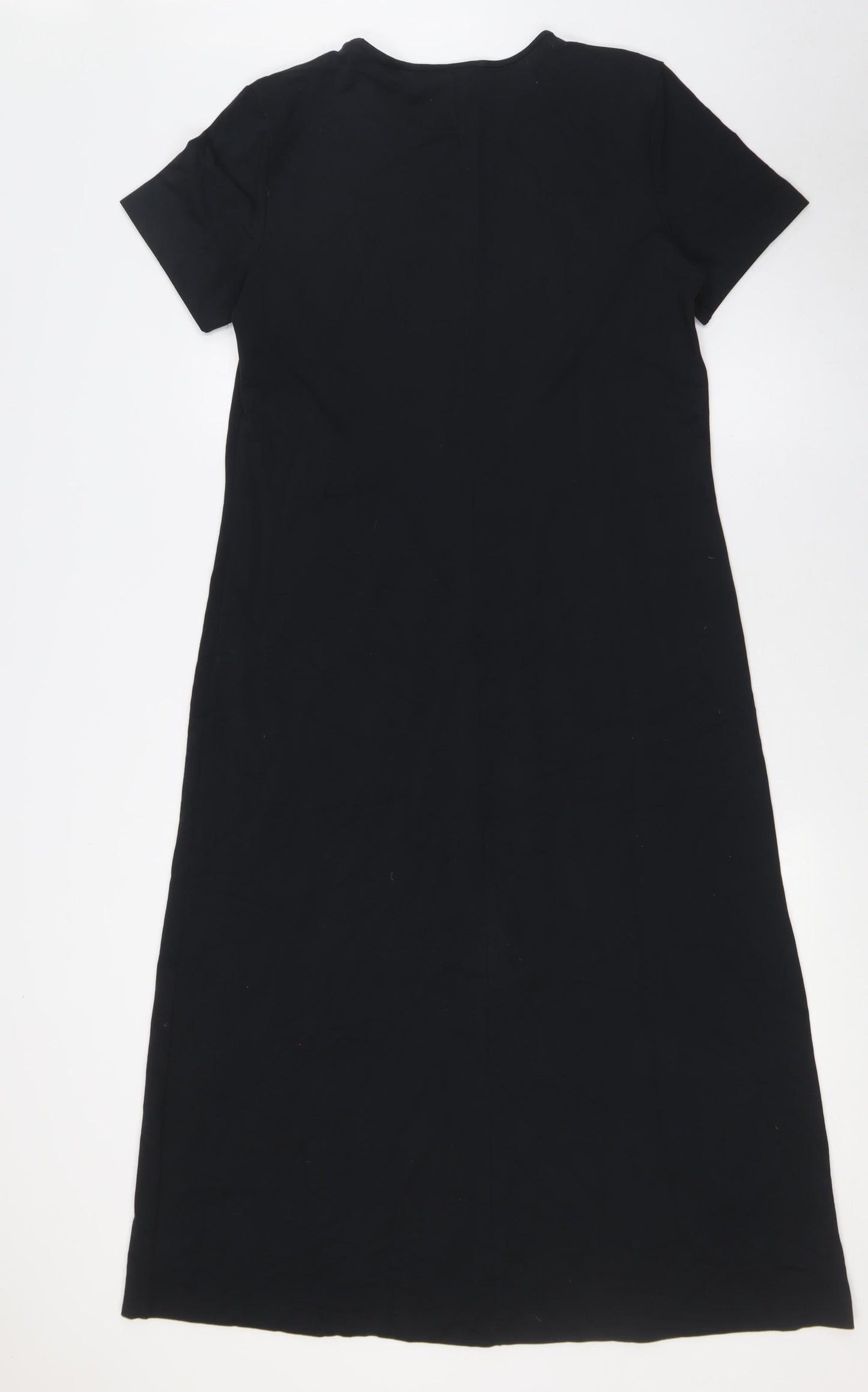 Lands' End Womens Black Nylon A-Line Size 6 Round Neck - Size 6-8