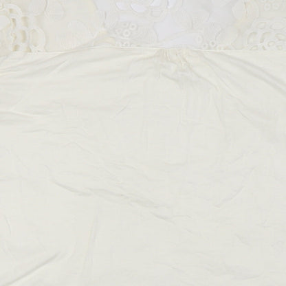 Womens UK Size S SOLITAIRE Ivory Basic Button-Up