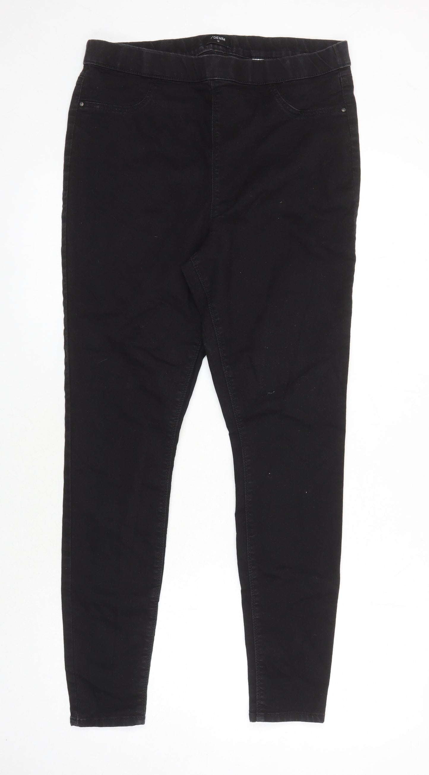 Matalan Womens Black Cotton Jegging Jeans Size 16 L27 in Regular