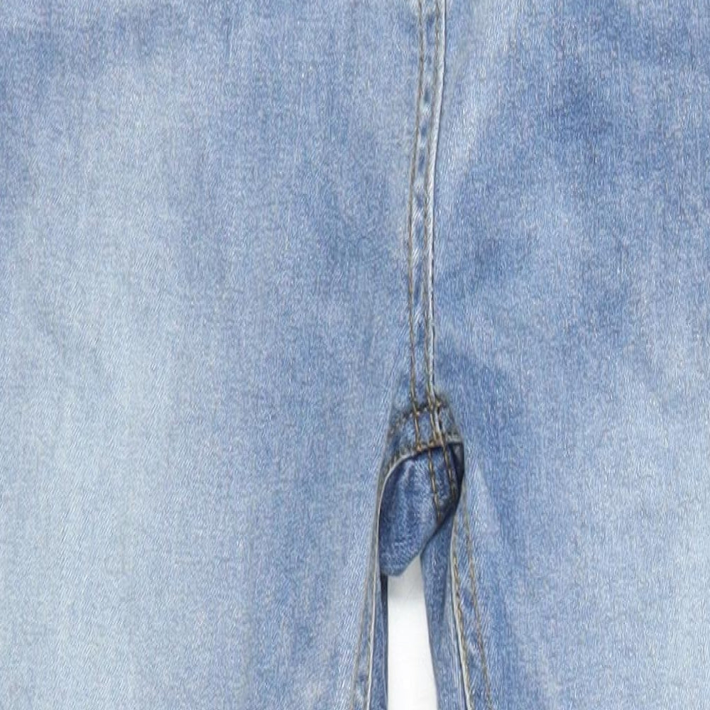 Parisian Womens Blue Cotton Skinny Jeans Size 14 L29 in Regular - Distressed Hems