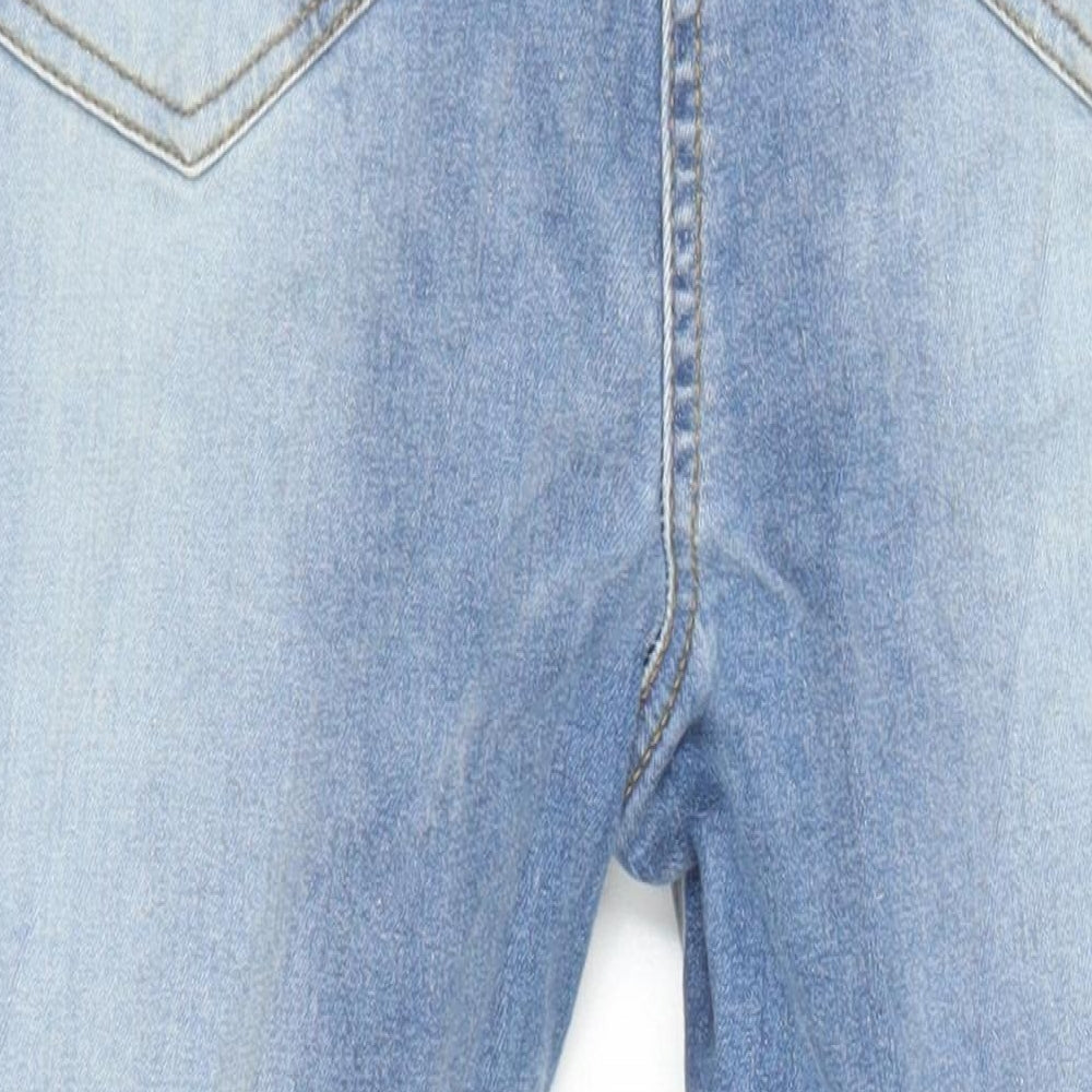 Parisian Womens Blue Cotton Skinny Jeans Size 14 L29 in Regular - Distressed Hems