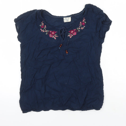 Womens UK Size 14 BHS Blue Tunic Blouse