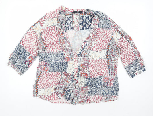 Womens UK Size 14 Isle Essentials Multicoloured Tunic Blouse