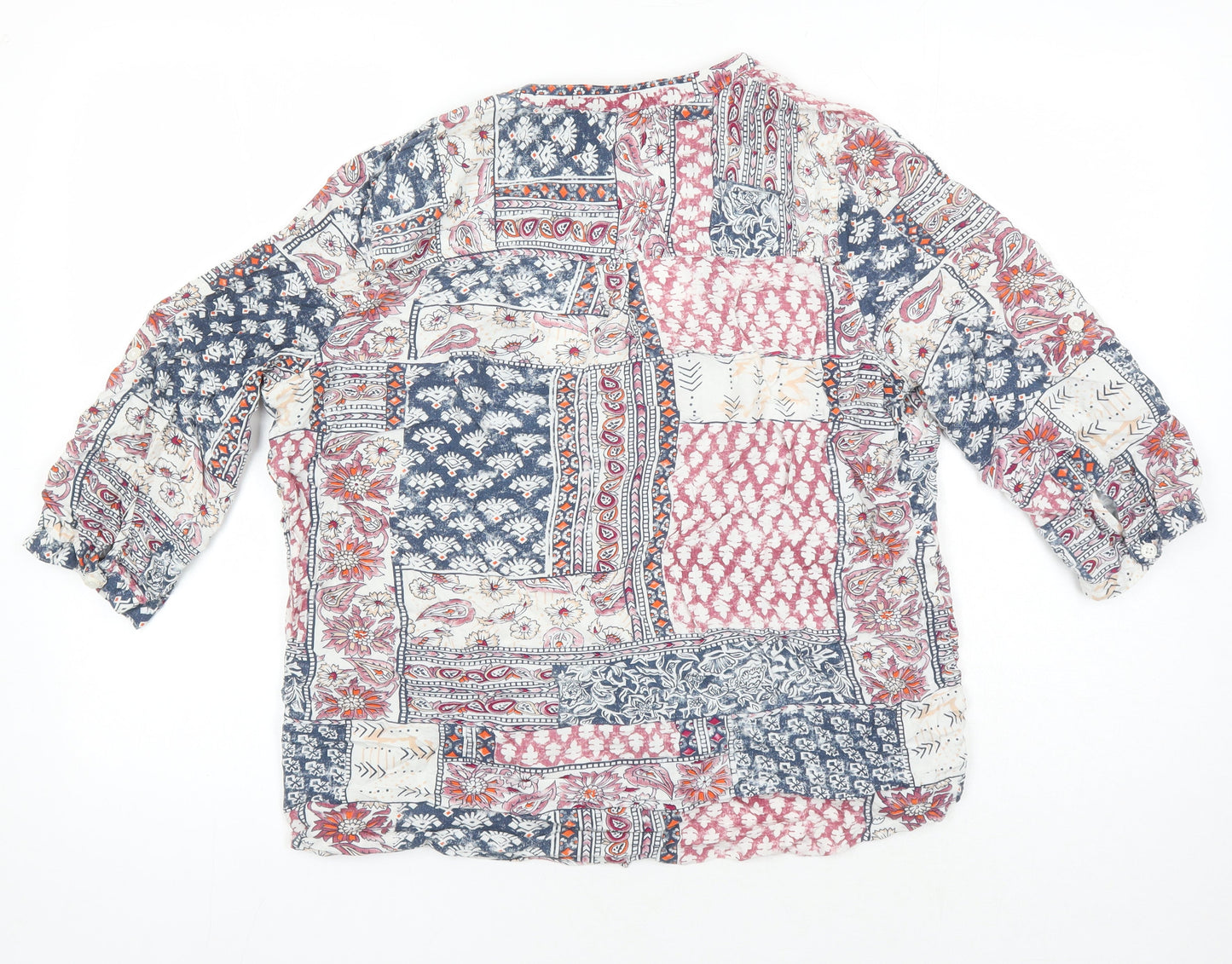 Womens UK Size 14 Isle Essentials Multicoloured Tunic Blouse