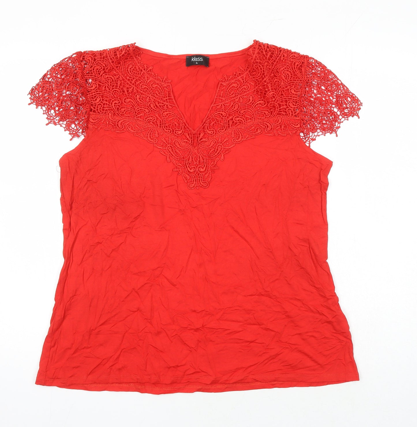Womens UK Size XL Klass Red Tunic T-Shirt