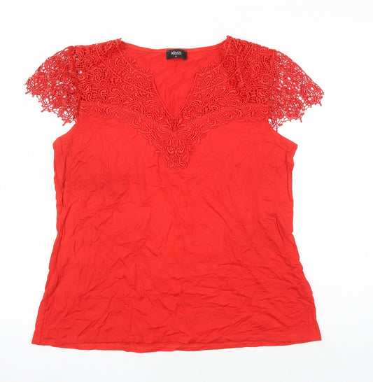 Womens UK Size XL Klass Red Tunic T-Shirt
