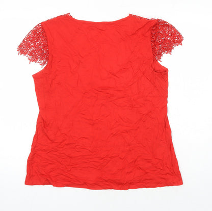 Womens UK Size XL Klass Red Tunic T-Shirt