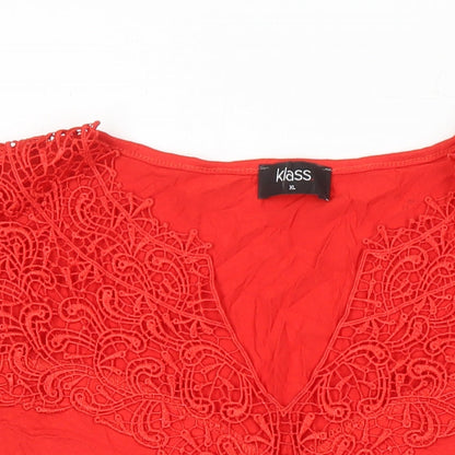 Womens UK Size XL Klass Red Tunic T-Shirt