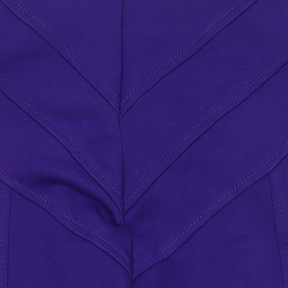 Marks and Spencer Womens Purple Herringbone Polyester Straight & Pencil Skirt Size 12