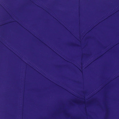 Marks and Spencer Womens Purple Herringbone Polyester Straight & Pencil Skirt Size 12