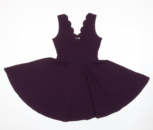 Boohoo Womens Pink Polyester Fit & Flare Size 6 Sweetheart