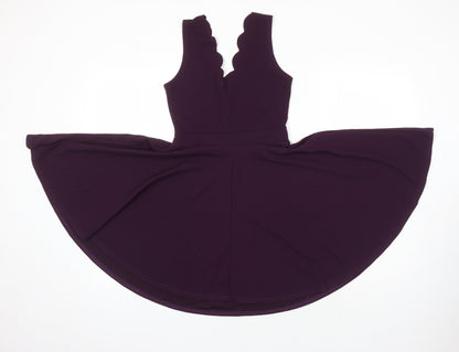 Boohoo Womens Pink Polyester Fit & Flare Size 6 Sweetheart