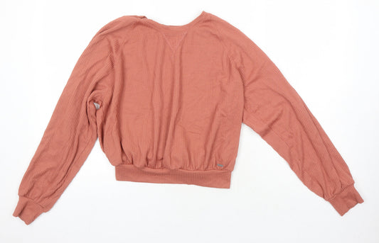 Womens UK Size S Hollister Pink Cropped Blouse