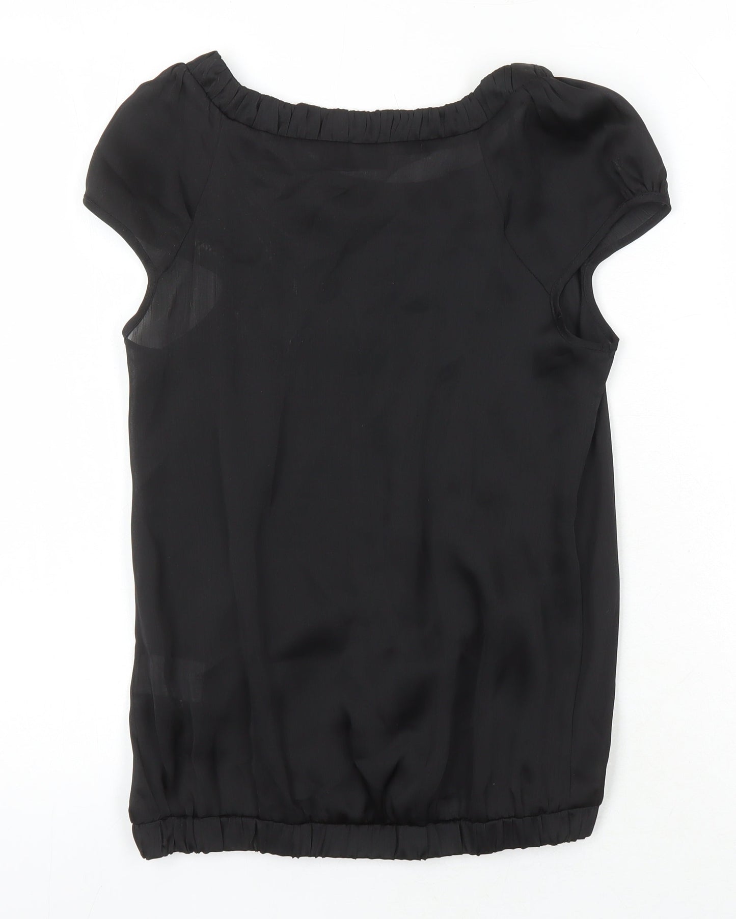 Womens UK Size 8 River Island Black Tunic Blouse