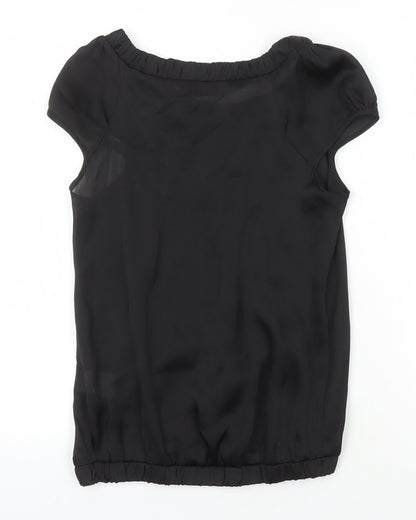 Womens UK Size 8 River Island Black Tunic Blouse