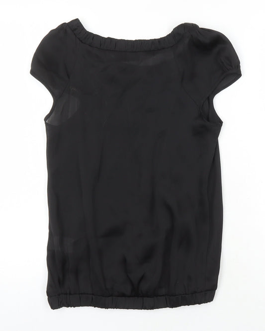 Womens UK Size 8 River Island Black Tunic Blouse