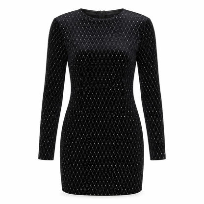 Boohoo Womens Black Geometric Polyester Bodycon Size 12 Round Neck